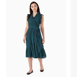 NWT Kate Spade Dot Dot Dot Ruffle Wrap Dress Snow Pea Size 2